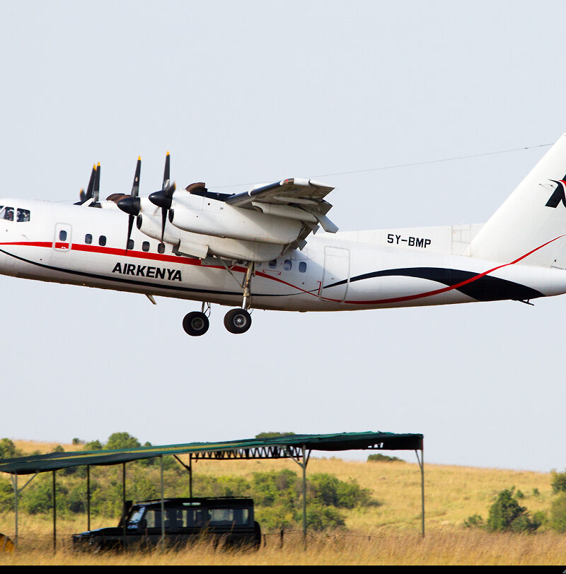 Departing Serena airstrip